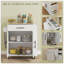 Îlot de cuisine roulant avec rangement, prises de courant, ports USB et porte-serviettes pour plus de commodité et d'organisation-498605131