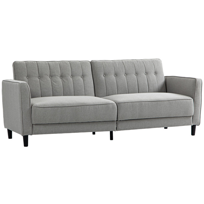 Canapé à accoudoirs carrés de 83,5 po, NA, 100% polyester gris