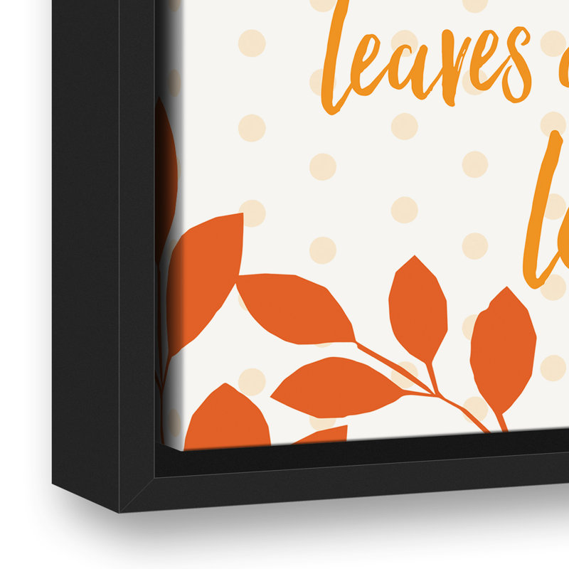 «Autumn Leaves are the Loveliest», reproduction d'art textuel sur toile, H 12 po x l 12 po, Cadre noir