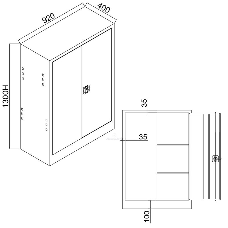 Armoire de rangement Locker, H 51,2 po x l 36,2 po x P 15,7 po, Rouge