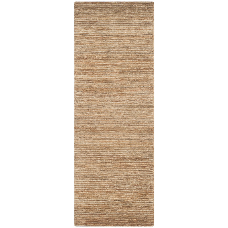 Tapis en jute de couleur unie Seden, Tapis de couloir 2 pi 6 po x 12 pi