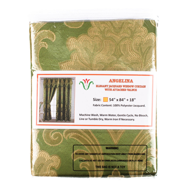 Sage Polyester Room-Darkening Floral Curtain Panel Pair
