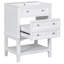 Meuble-lavabo 24 po avec lavabo, meuble de rangement pour salle de bain avec tiroir et tablette ouverte, structure en bois massif, blanc