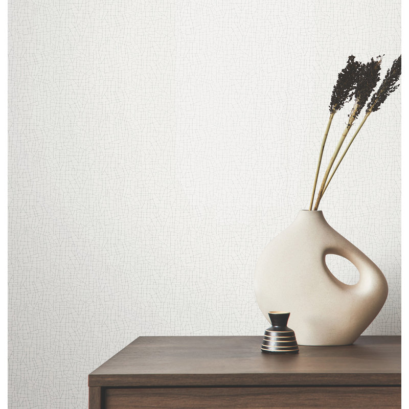 Abstract Vinyl Wallpaper Roll, Optic White