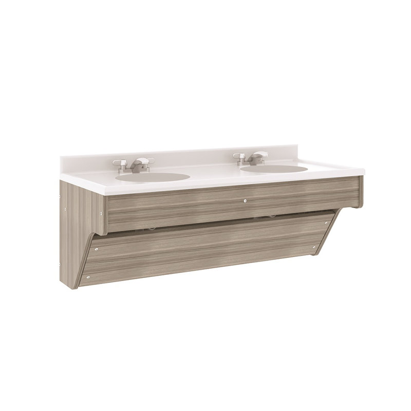 Ensemble de meuble-lavabo mural double 49 "Tot Mate, Oui, Gris orme ombré