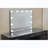 Glam Style Vanity with Padded Stool Set, Glass Top, Storage Drawers and LED Mirror