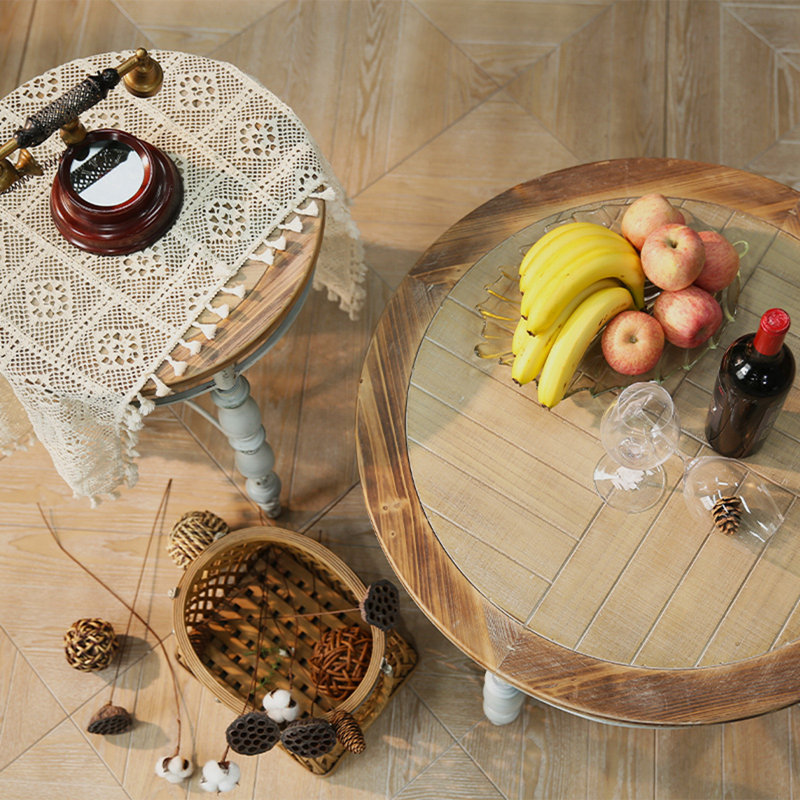 Accent Rustic Wooden Carved Coffee Table