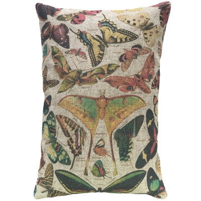 Butterfly Linen Throw Pillow