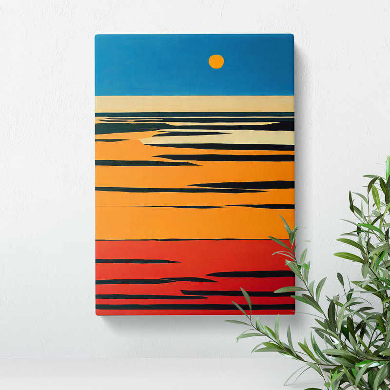 XV1022-4697X Timeless Sunset Abstract - Print, No Matte, Wrapped Canvas, 50cm H x 35cm W