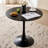23.6" Round Dining Table for 2-4 Modern Circle Tulip Table with Metal Tulip Pedestal Base for Kitchen Dining Living Room Apartment Small Space Cafe, Black-1016830495-1016830480