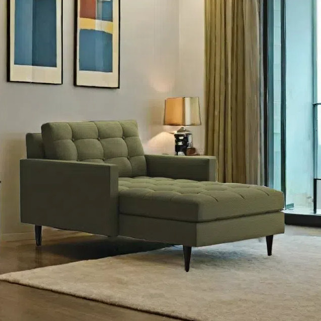 Chaise longue simple, élégante, décontractée, confortable, Vert d’armée