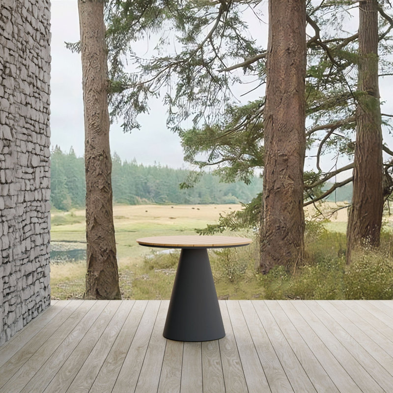 Leon Dining Table - Alpine Weatherwood Top, Charcoal
