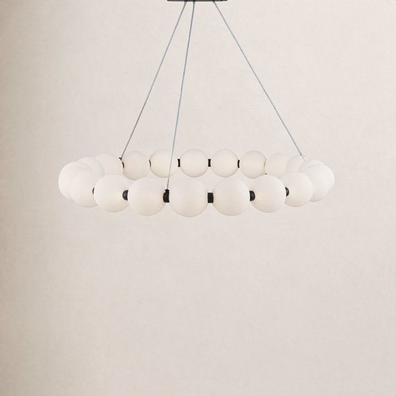 Minza 21-Light Chandelier, Noir, noir, noir, noir, H 103 po x l 33 po x P 33 po