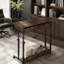 Table de bureau, bureau compact avec roues, bureau d'écriture à hauteur réglable, table basse mobile