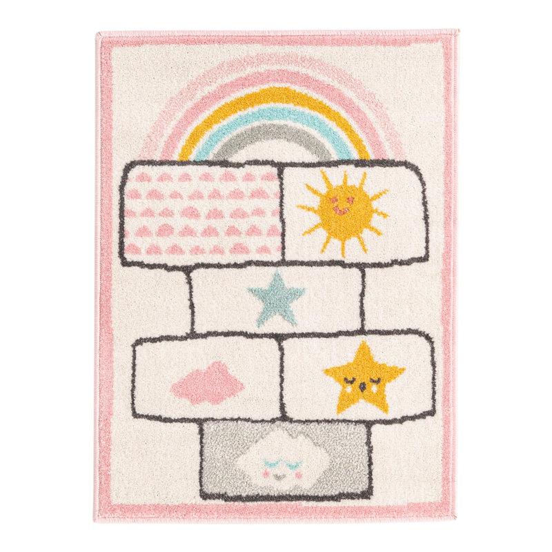 Whimsy Kids Polypropylene Plastic Rug, Rectangle 2'2" x 2'11"