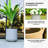  13.4in H Round Concrete Planter, Outdoor/Indoor Large Planter Pots, Containers with Drainage Holes, Natural Concrete-1211958594