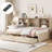 Natural Color Twin Bed With Side Bookshelves, Storage Drawers, Port Daybed Shelves, Port, Space-2113881506