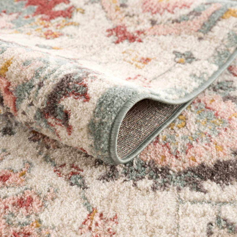 Tapis rectangulaire beige / jaune en polypropylène tissé à la machine Mihira, Rectangle 2 pi x 3 pi