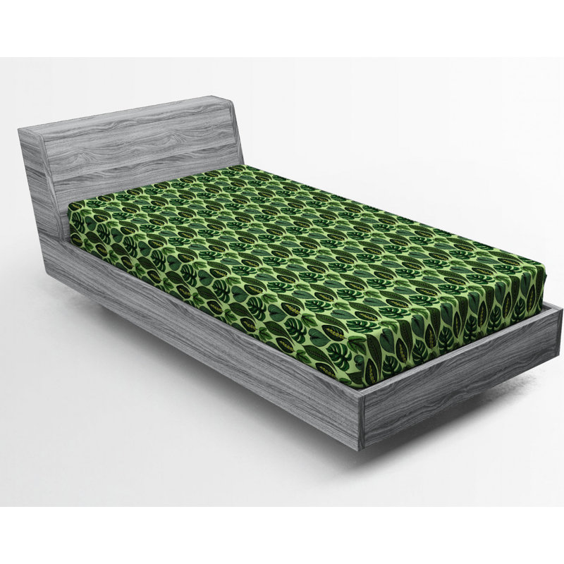 Microfiber Floral Fitted Sheet, Twin Fitted Sheet