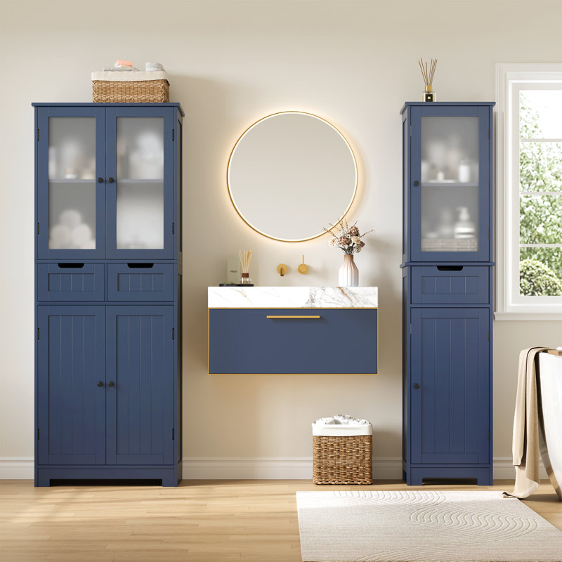 Armoire à linge autoportante 2 pièces, Bleu
