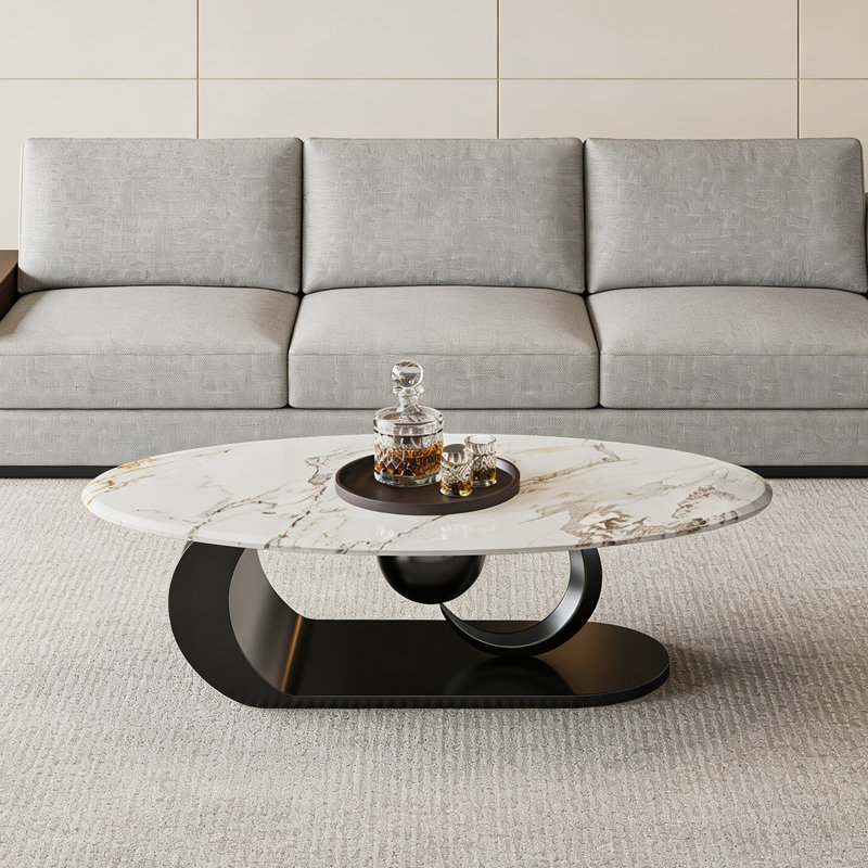 1 table basse simple, H 15,7 po x L 51,2 po x l 27,6 po, Blanc / Brun