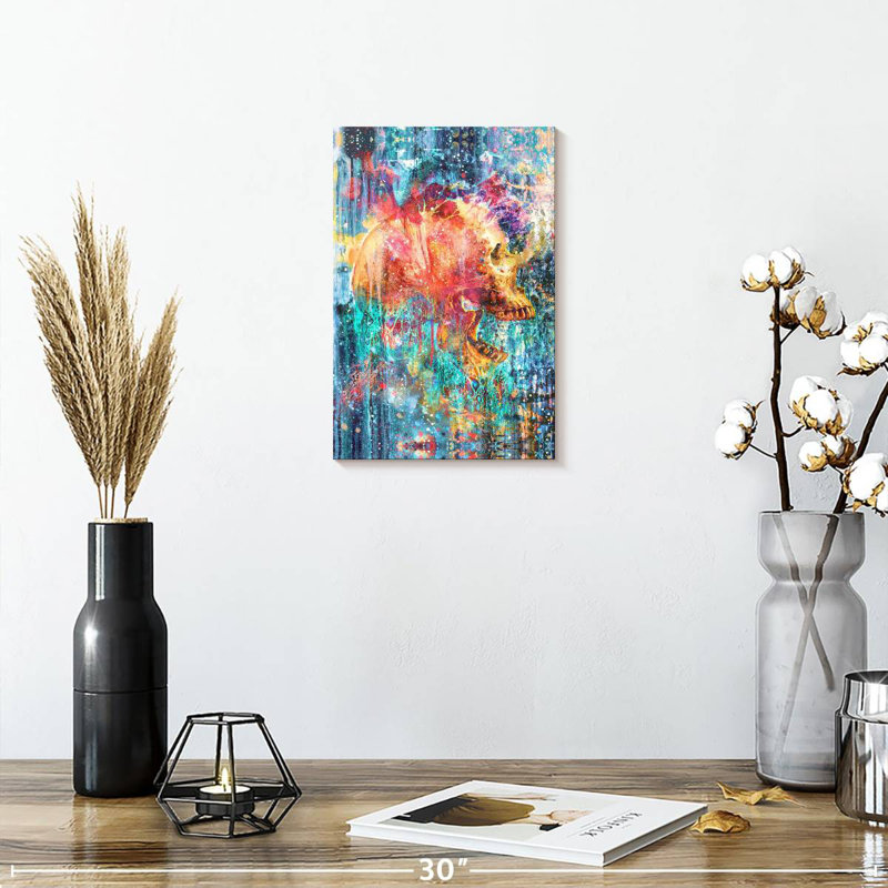 Kerner Splatter Skull, 12" H x 8" W