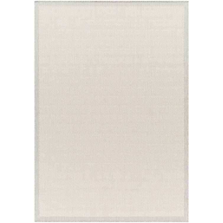 Tapis géométrique rectangulaire gris clair en polypropylène tissé à la machine