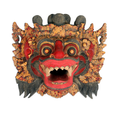 Novica Handmade Barong Of Bali Wood Mask
