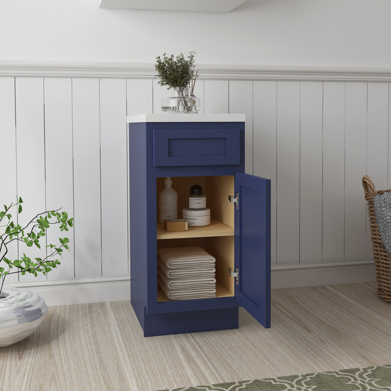 Base de meuble-lavabo simple Heyward, H 32,5 po x l 15 po x P 21 po, Bleu