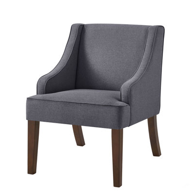 Mid Century Modern Accent Chair,Upholstered Fabric Armchair With Solid Wood Legs,Lounge Reading Chair For Living Room,Bedroom,Office