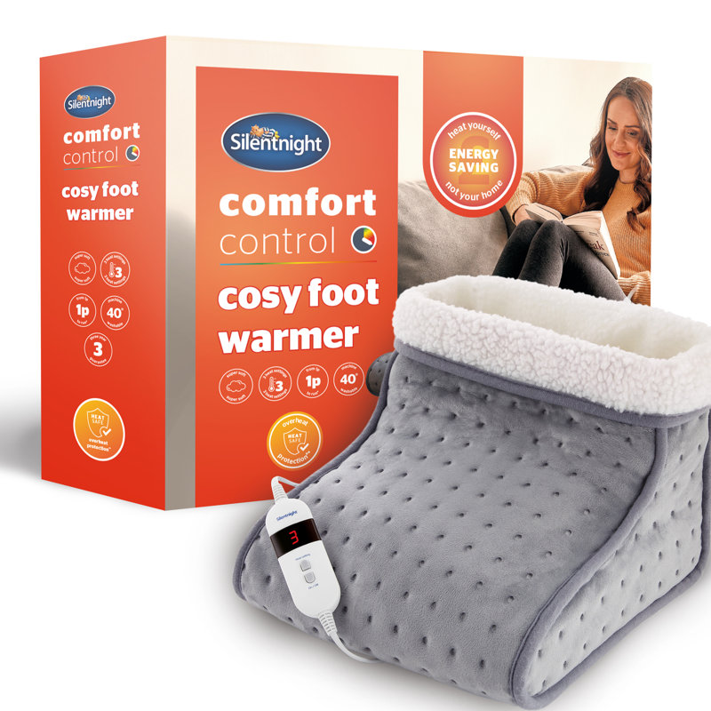 Silentnight Comfort Control Electric Heated Foot Warmer, Grey