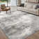 Pavelina Gray Modern Abstract Machine Washable Indoor Area Rug with Non-Slip Backing