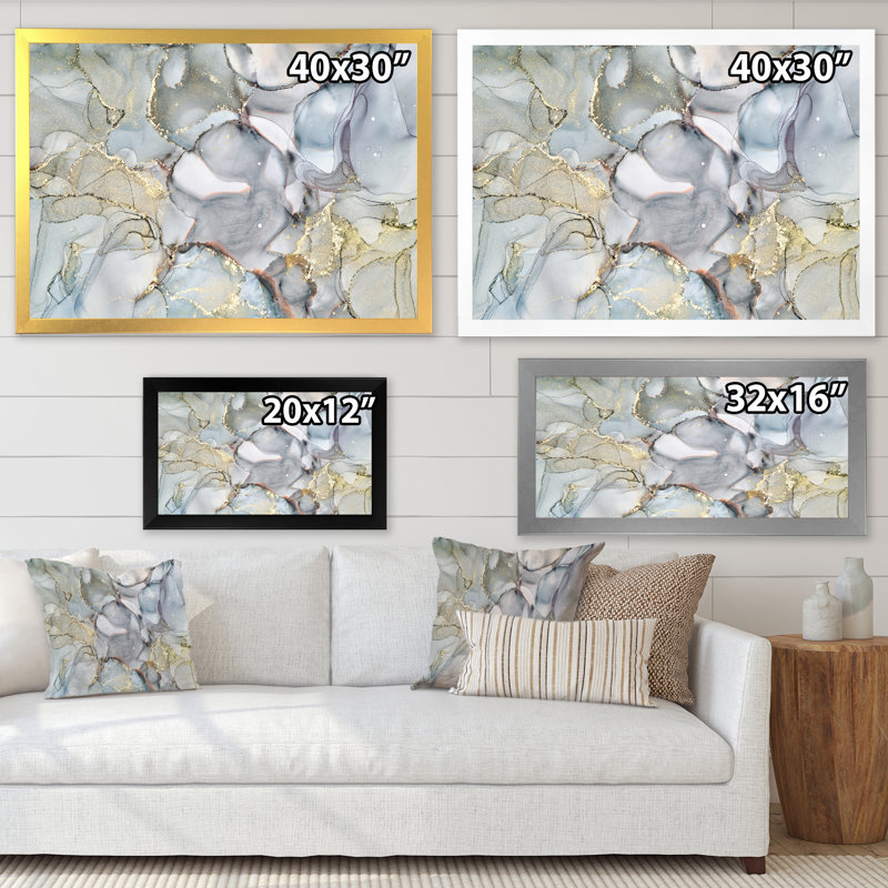 «Gray and Yellow Tender», impression sur toile, H 16 po x l 32 po x P 1 po, Cadre photo noir