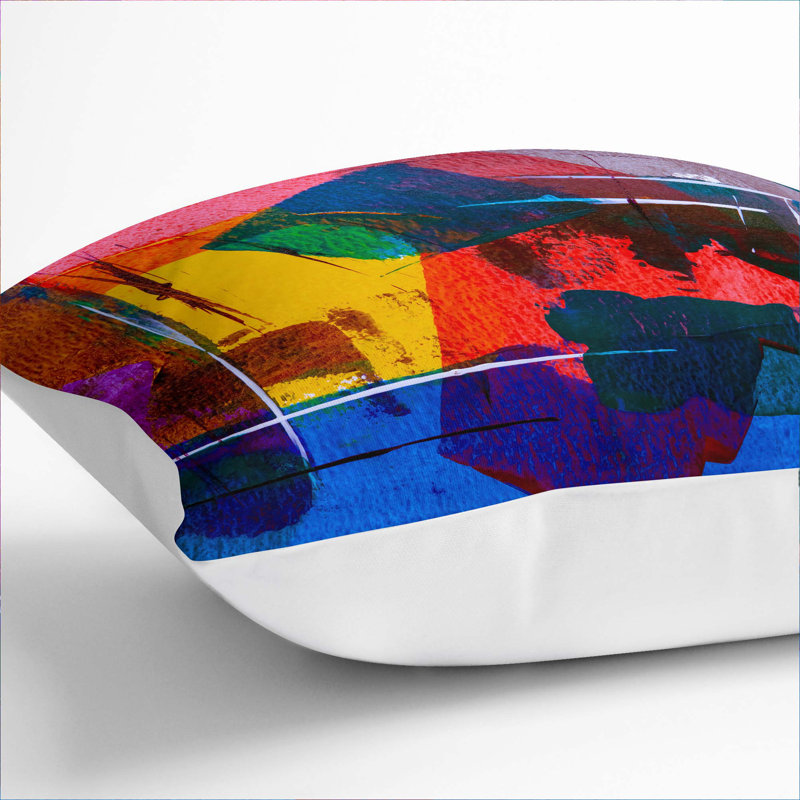 Abstract Square Throw Cushion, 55 x 55 cm, White