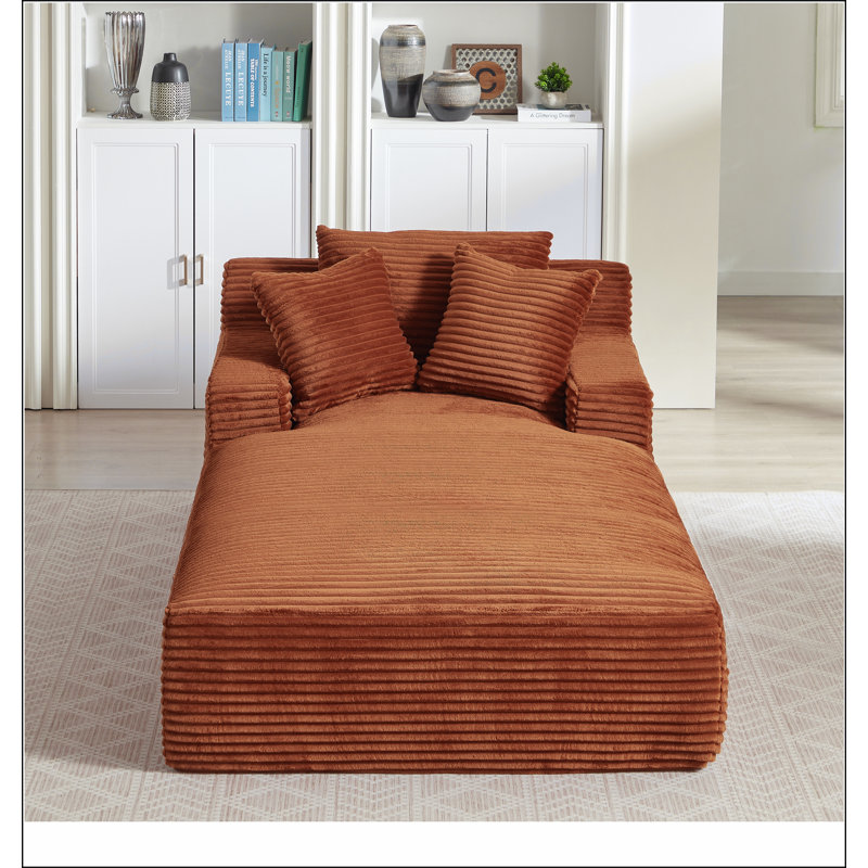 Très grande chaise longue d'intérieur, canapé rembourré en velours côtelé moderne, aucun assemblage requis, canapé-lit confortable pour le salon, le bureau