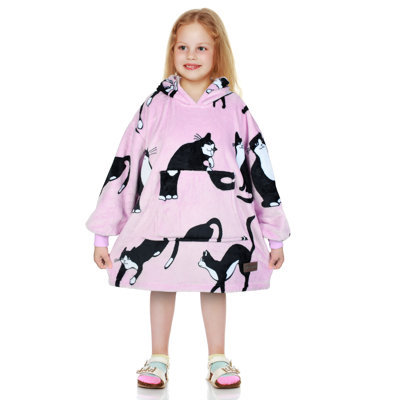 Sweat à capuche surdimensionné pour enfants 4 à 10 ans, molleton à motifs mignons