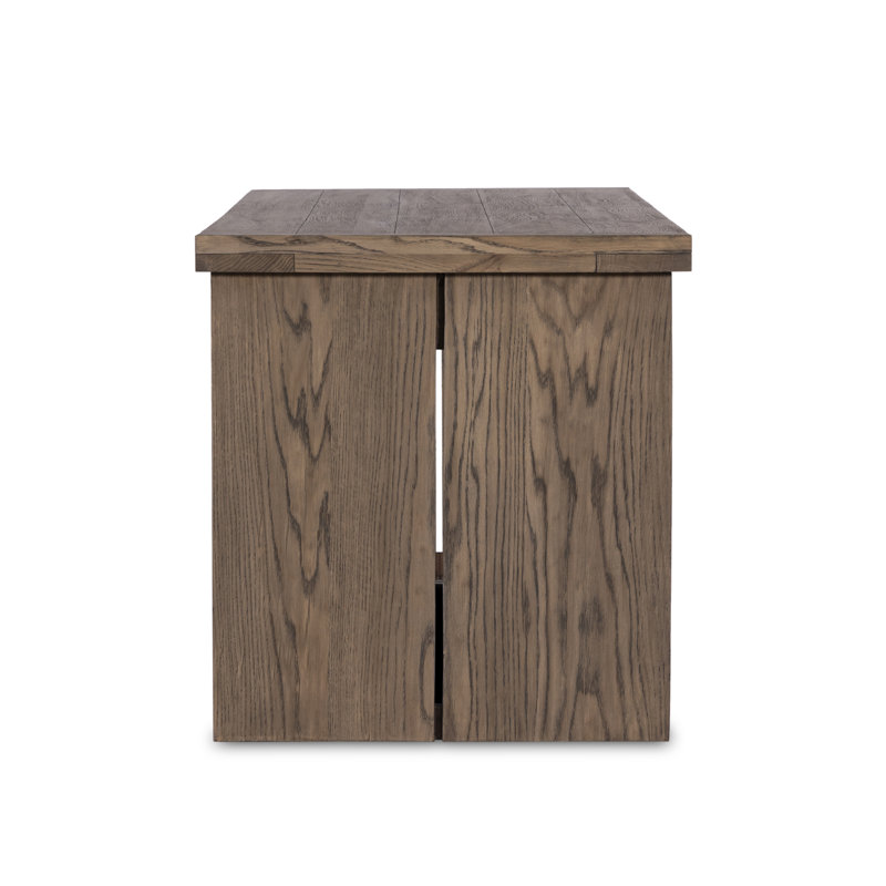 WARBY Solid Wood Writing Desk, Worn Oak