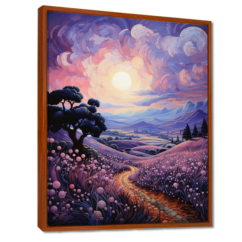 «Vangogh Lavender Fields Pointillism I» par Vincent Van Gogh, peinture sur toile, H 40 po x l 30 po x P 1,5 po