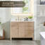 Lala 42" Single Bathroom Vanity with Grain White Engineered Stone Countertop without Mirror-1961884450