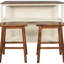 Îlot de cuisine en bois massif 45 po, 2 sièges, plateau de table de boucher, tablettes ouvertes, îlot rustique en noyer et blanc crème. Avec tablette de rangement. Blanc. Table de préparation pour table contemporaine