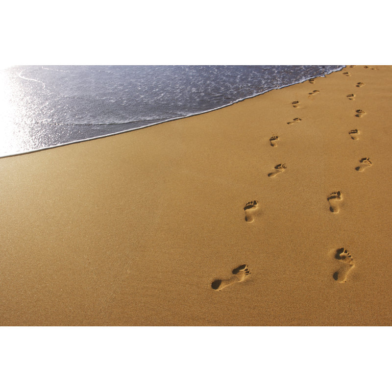 Footprints In The Beach Sand by DNY59 - No Frame Art Prints on Canvas, 30cm H x 46cm W