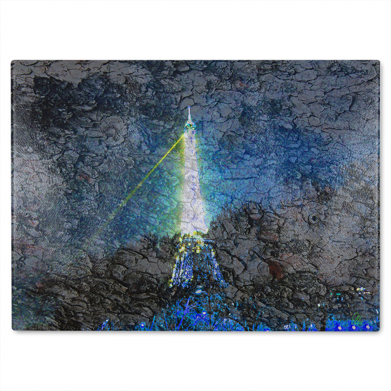 Eiffel Tower And Bark Glass Chopping Board
