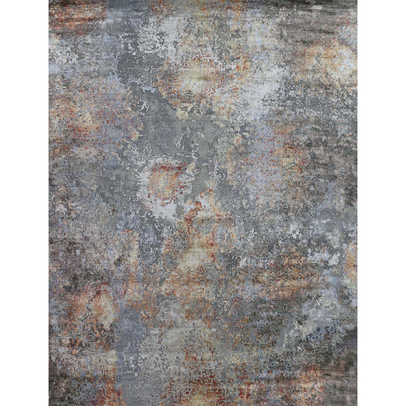 Abstract Area Rug in Red, Rectangle 12' x 15'