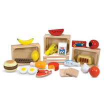 Homeware 5 Piece Wood Play Kitchen, Beige and Red 