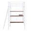 Lit mezzanine simple en métal blanc avec bureau et tablette - élément de chambre à coucher moderne pour les petits espaces