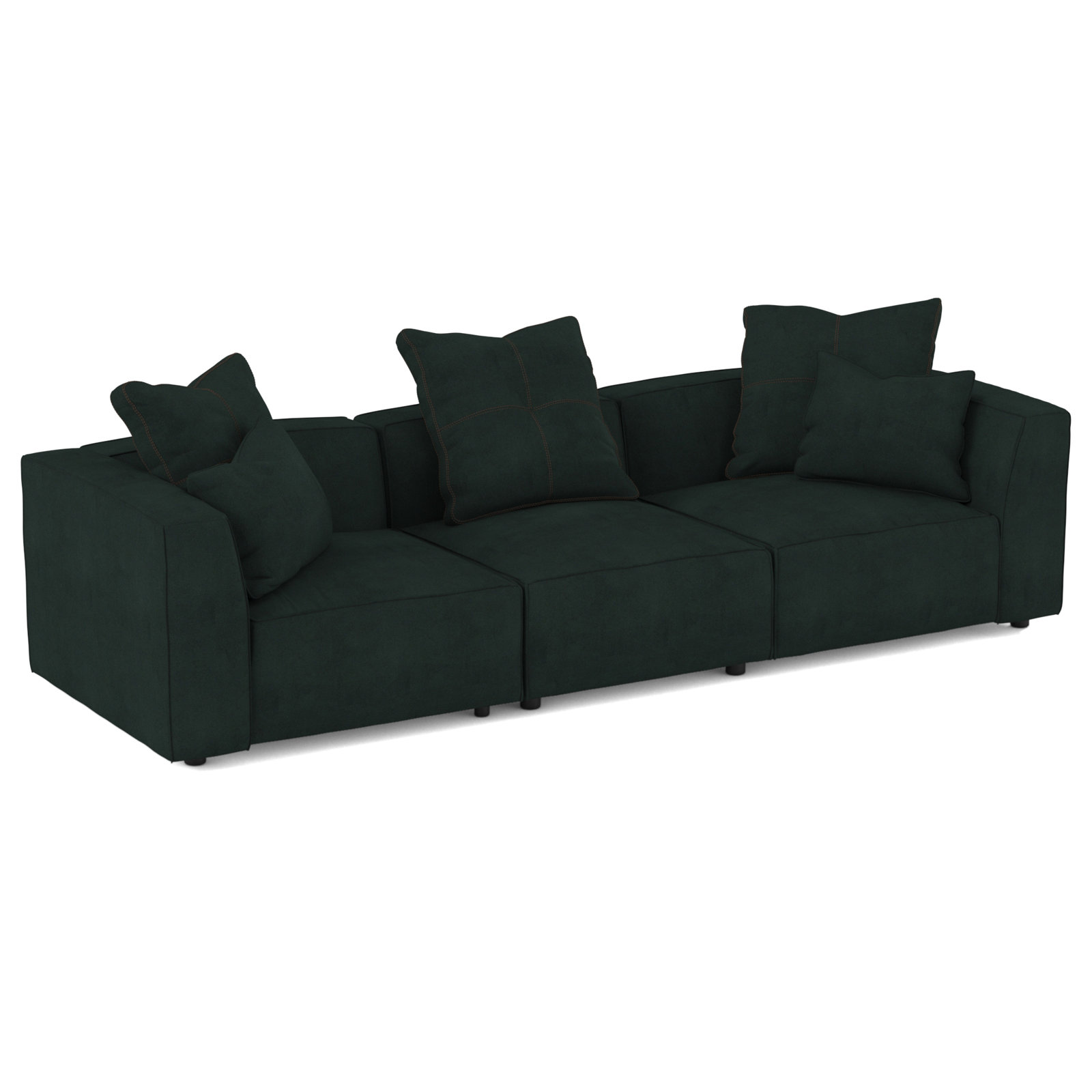 Del Modular Upholstered Sectional, Bella Hunter Green Polyester