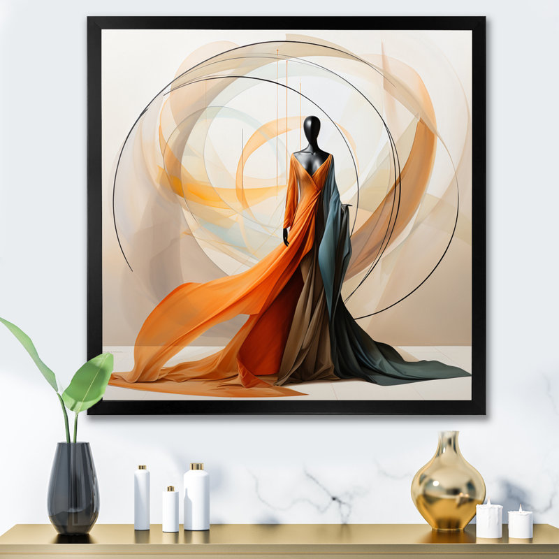 Abstrait contemporain danseur africain I - art mural femme afro-américaine, Noir, H 30 po x l 30 po, Cadre photo unique