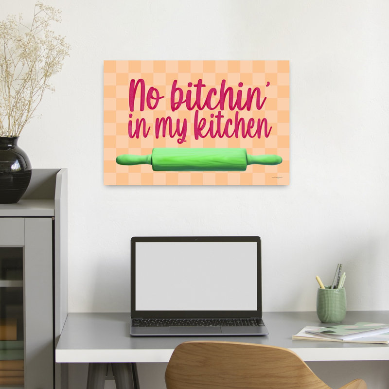 In My Kitchen Abstract Contemporary Wall Art Print 1 Piece Wrapped Canvas Wall Art, 40.64cm H x 60.96cm W