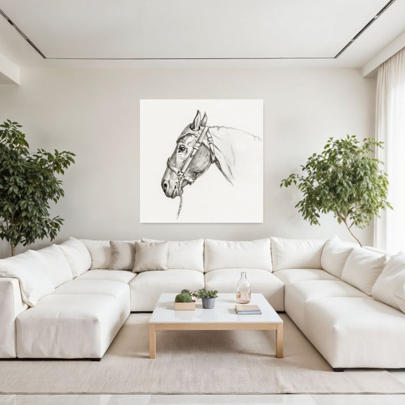 Tête de cheval, art mural rétro rétro, H 48 po x l 48 po