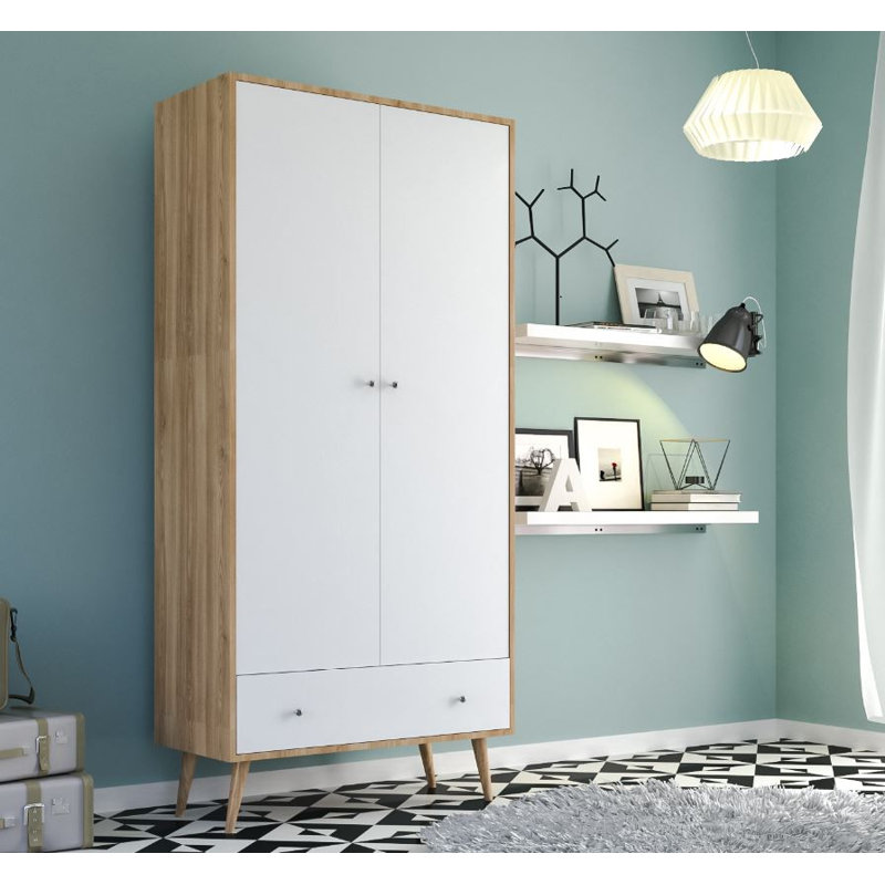 Bucklin 2 Door Manufactured Wood Wardrobe